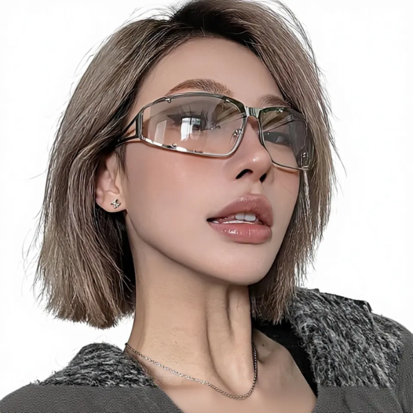Sentinel futuristic unisex sunglasses silver clear