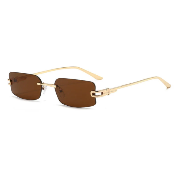 [Sinclair] Old Money Brown Rimless Unisex Sunglasses